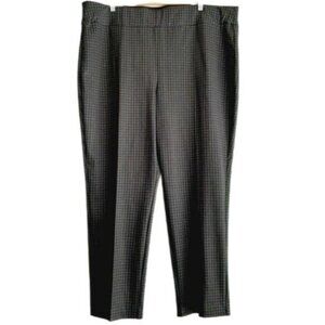 LAURA PLUS / Houndstooth Pull-on Comfy Dress Pants Gray & Black Sz 22